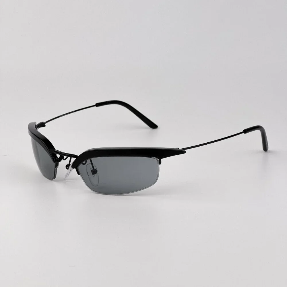 Prada PRB50S Rectangle Sunglasses – Black Frame Grey Lenses | Model 1AB3C2 - Picture 4 of 13